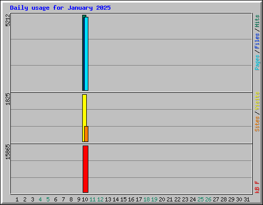 Daily usage for January 2025