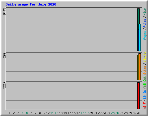 Daily usage for July 2026